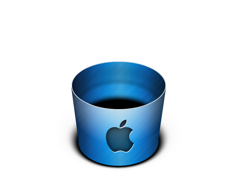 3d metal bucket with Apple's logo upfront